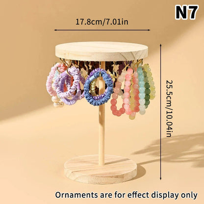 Necklace Holder Organizer Jewelry Tree Stand With 12/18 Metal Hooks Wooden Necklace Display Tower For Home Or Show Selling Use Good Vibrations