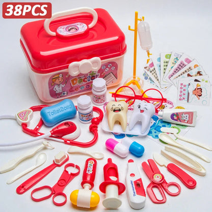 Doctor Set For Kids Pretend Play Girls Role-playing Games Hospital Accessorie Medical Kit Nurse Tools Bag Toys For Children Gift Good Vibrations