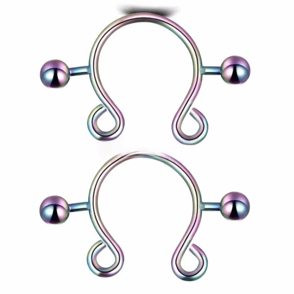 2pcs/set Steel Nipple Clip Rings Round Screw Faux Nipple Faux Nipple Shield Fashion Accessory Clip Design Good Vibrations