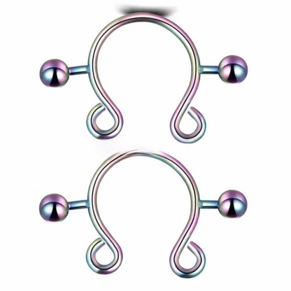 2pcs/set Steel Nipple Clip Rings Round Screw Faux Nipple Faux Nipple Shield Fashion Accessory Clip Design Good Vibrations