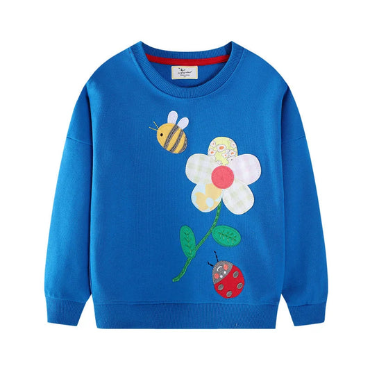 Jumping Meters 2-7T Girls Sweatshirts Autumn Spring Cotton Long Sleeve Animals Children's Clothing Toddler Shirts Good Vibrations