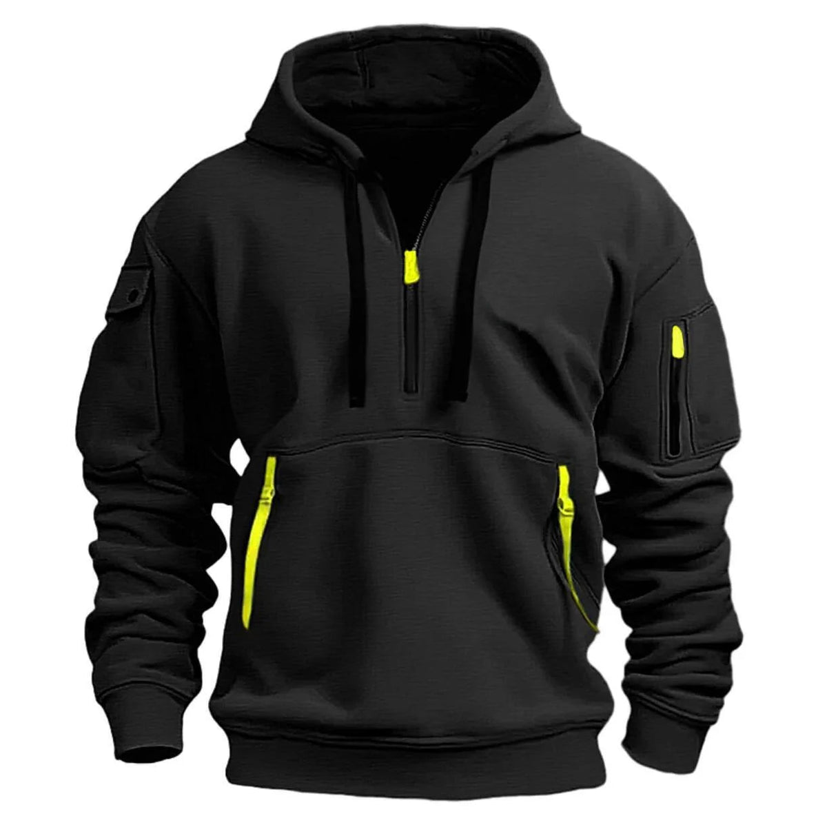 Spring and Autumn street new men's zipper hoodie + pants two-piece set, outdoor multi-pocket men's casual pullover sports suit Good Vibrations