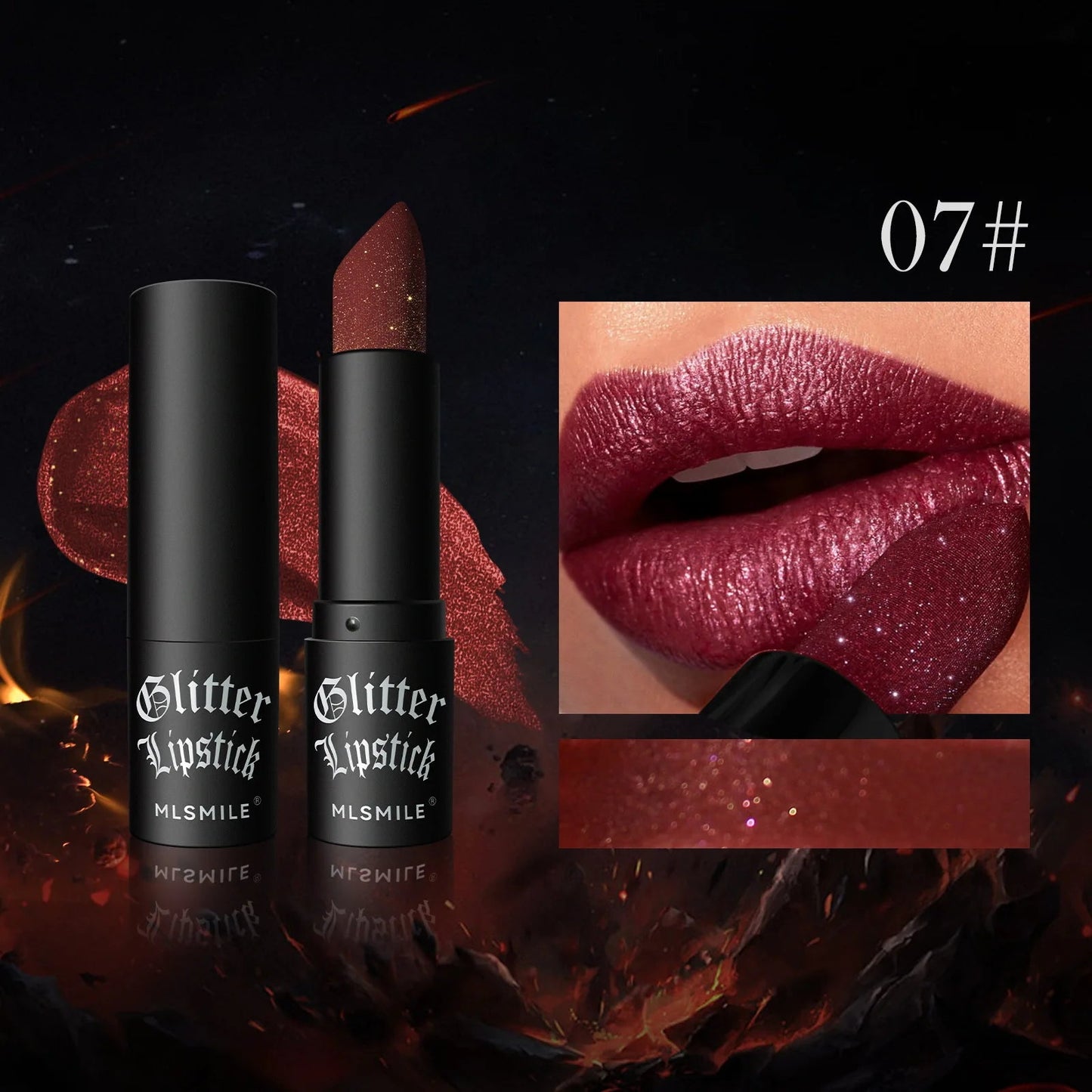 Waterproof Glitter Lipsticks Punk Style Nude Matte Not Fading Pearlescent Sexy Red Pink Velvet Lipsticks Lips Makeup Cosmetic Good Vibrations