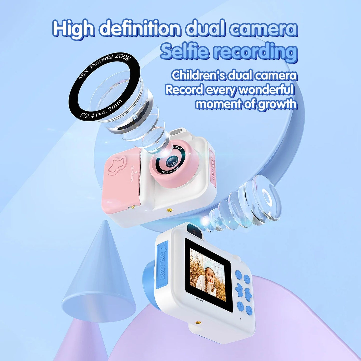 Kids Camera Instant Print 32G Digital Camera For Children Color Pens Thermal Printing Paper Boys Girls Christmas Gifts Toys Good Vibrations