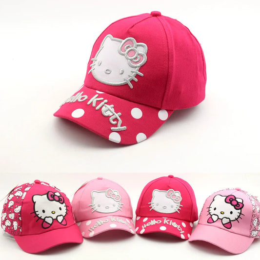 Sanrio Hello Kitty Peaked Cap Kuromi Kawaii My Melody Cinnamoroll Hat Lamb Wool Hat Children's Baseball Cap Top Hats Good Vibrations