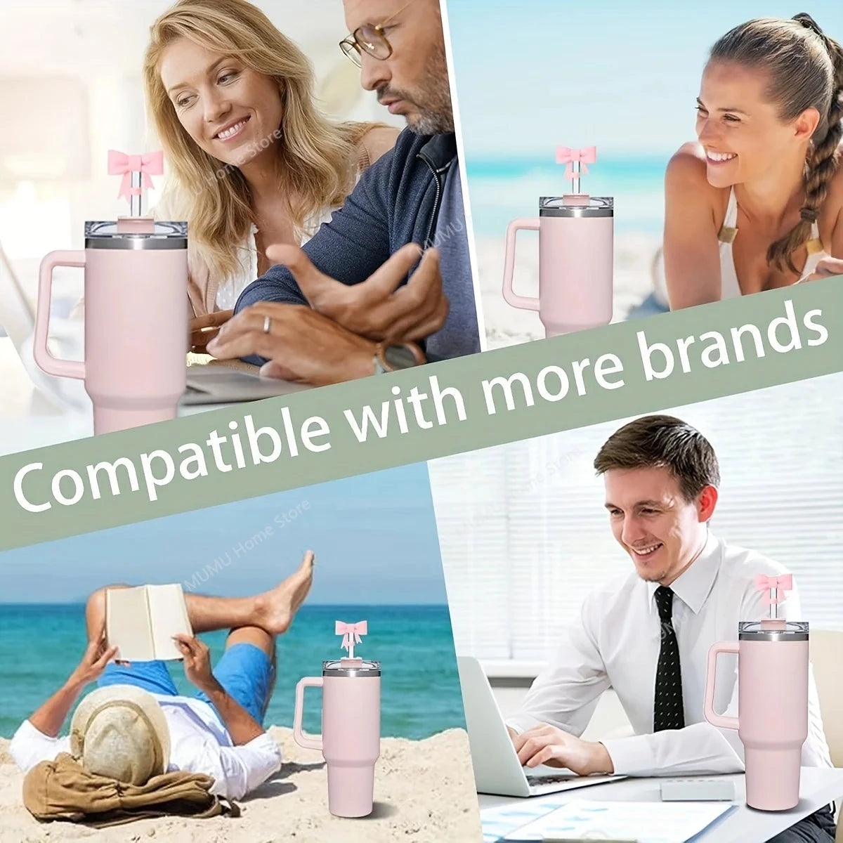 9pcs Accessories Set for Stanley Cup 30oz/40oz Spill Proof Stopper Flowers Straw Cover Silicone Boot Charm Butterfly Chain Good Vibrations Adult Super Store