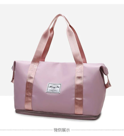 Carry On Travel Duffle Bag  Waterproof Sports Gym Tote Bags for Women Large Capacity Storage Luggage Handbag Good Vibrations