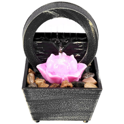 Desktop Water Fountain LED Indoor Decorative Fountain Creative Craft Home Decor Small Waterfall Fountains Zen Meditation Fountai Good Vibrations Adult Super Store