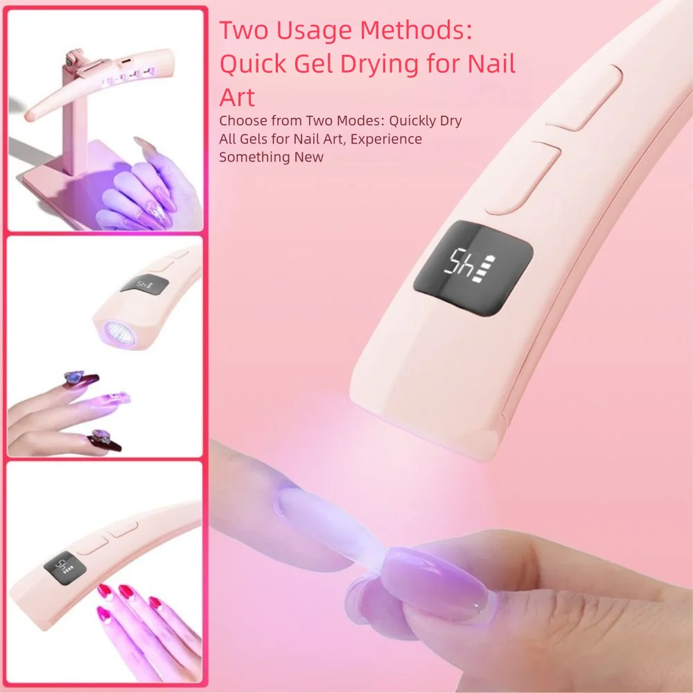 Versatile Quick Dry Nail Dryer Light USB 2 Modes UV LED Nail Lamp Handheld Portable Gel Polish Dryer DIY Nail Gel Good Vibrations