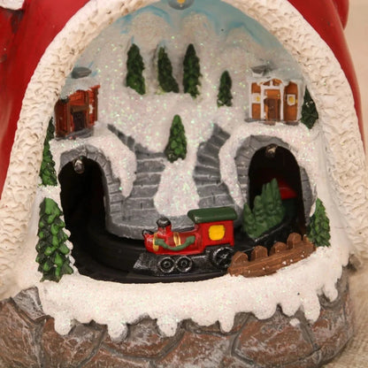 Christmas Ornament Decorations Christmas Resin Santa Snowmen Ornament With Lights Moving Train And Music Festive & Party Decor Good Vibrations
