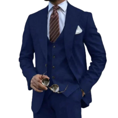 Elegant Man Suit Tailored 3-piece Suit Linen Suit High-quality Wedding Art One Breasted Gun Lapels  Suit for Men Summer Beach Good Vibrations