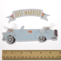 Wedding Cake Topper JUST MARRIED Cupcakes flags Unique Wedding 1set Cake Flags Bride Groom Party Decor New Car Cake Toppers Good Vibrations