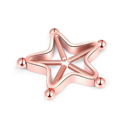 [Y]1Pc Stainless Steel Adjustable Nipple Rings For Women, Star Shaped Clip On Nipple Ring Fake Nipple Piercing Jewelry Good Vibrations