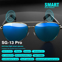 SG-13 Smart glasses, Bluetooth earphones, clear vision | UV resistant touch function | Versatile facial features Good Vibrations