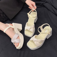 Ladies High Heels Sandals Wedding Party Women's Summer Shoes Open-toe Elegant Women's Fashion Causal Platform Sandals Cross-tied Good Vibrations