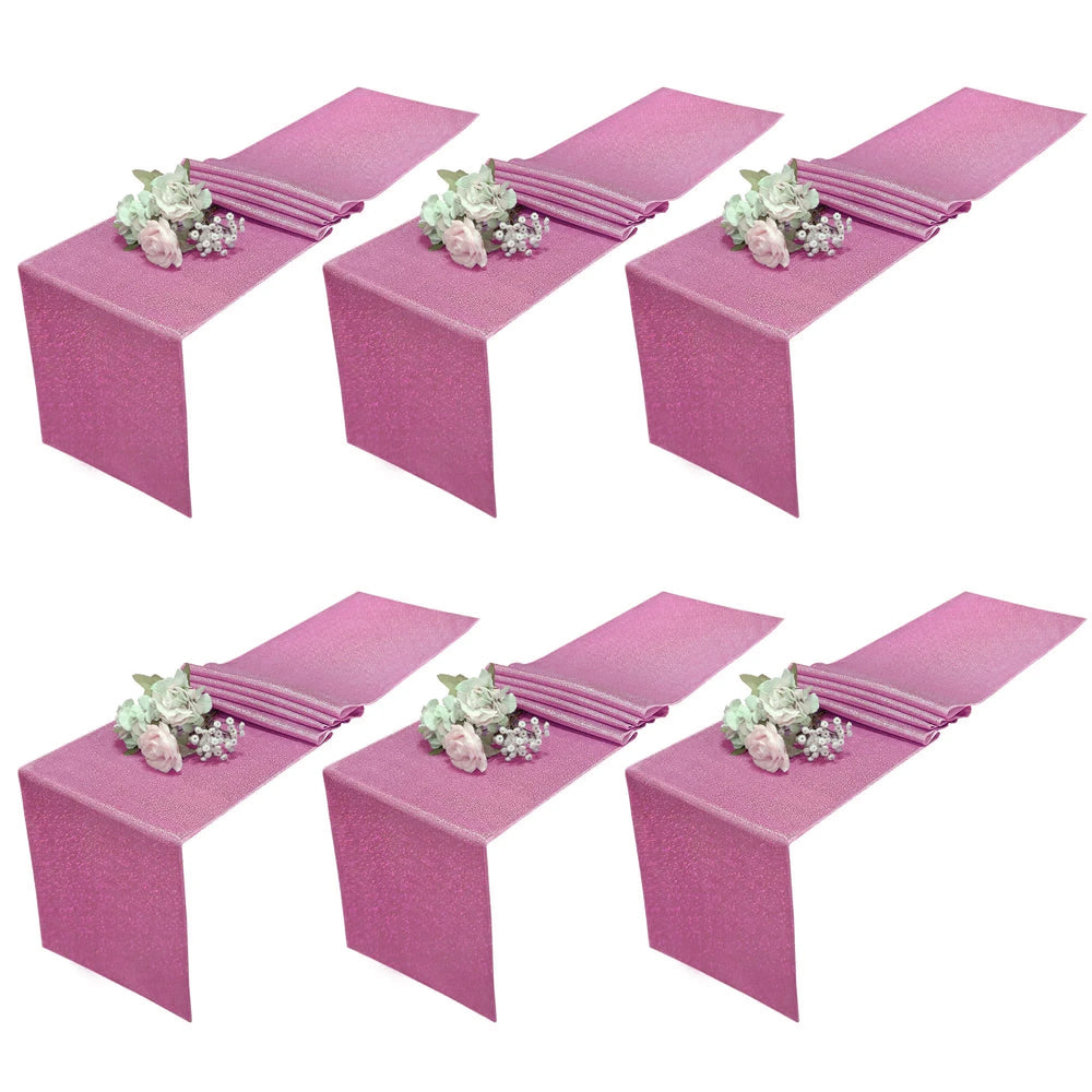 6PCS Party Light Purple Sequin Table runner Tablecloth Glitter Sparkly Shimmer Christmas Birthday Event Wedding Table Decor Good Vibrations