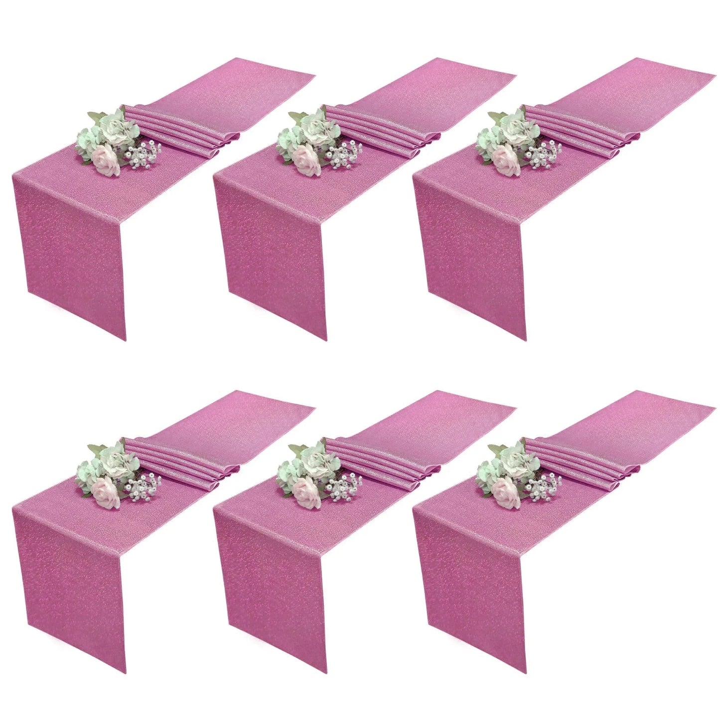 6PCS Party Light Purple Sequin Table runner Tablecloth Glitter Sparkly Shimmer Christmas Birthday Event Wedding Table Decor Good Vibrations