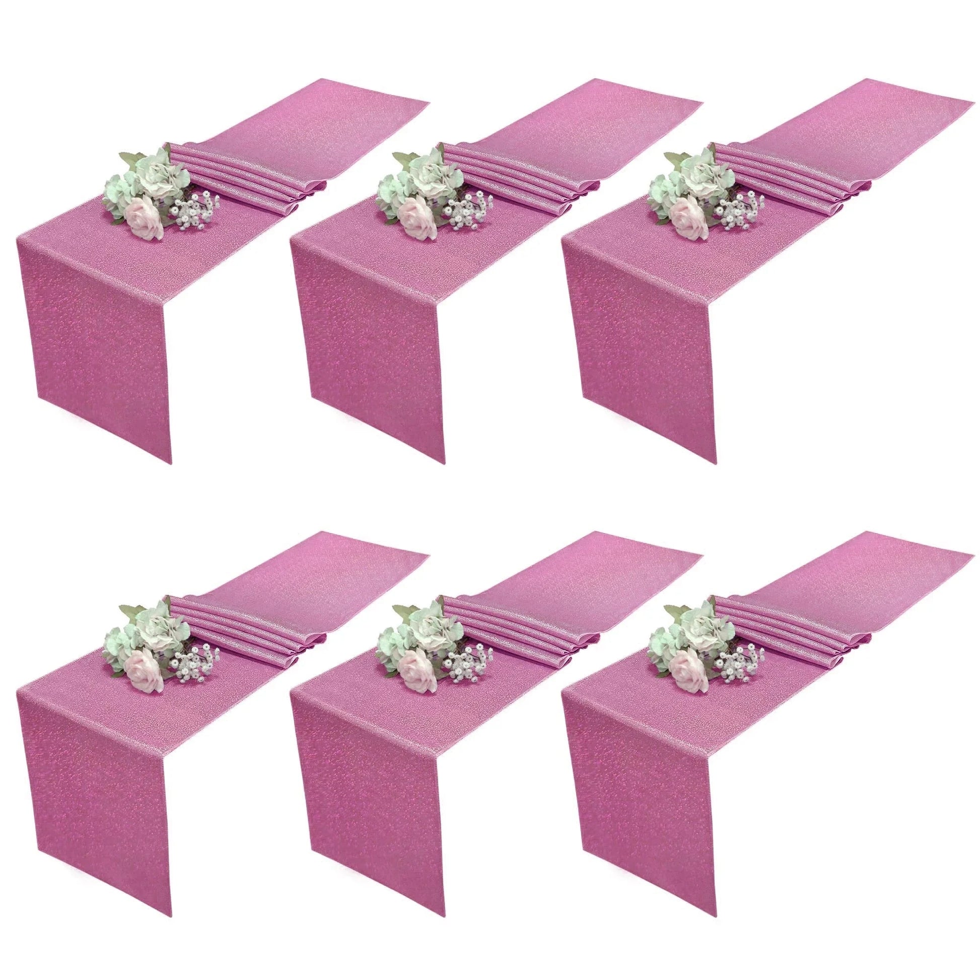 6PCS Party Light Purple Sequin Table runner Tablecloth Glitter Sparkly Shimmer Christmas Birthday Event Wedding Table Decor Good Vibrations