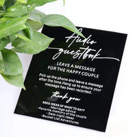 Audio Guestbook Pick Up The Phone Leave A Message For The Newlyweds Clear Glass Look Acrylic Wedding Sign, Guest Book Lucite Good Vibrations
