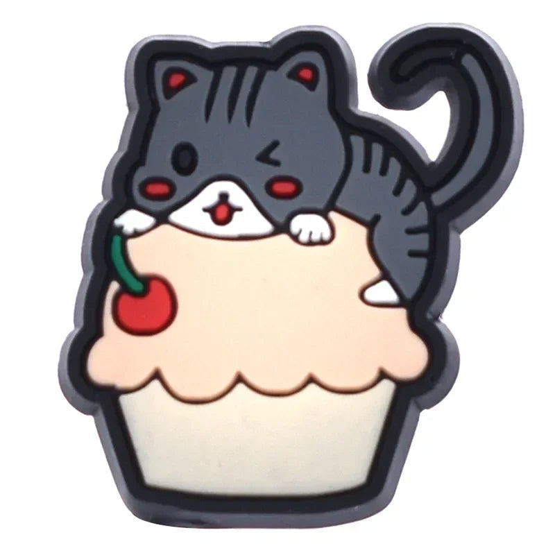 Shoe Charms for Crocs Accessories
 Pet Cat Shoes Charm for Croc Decorations Pins Men Accessory Jeans Woman Clogs Clips Badges Good Vibrations