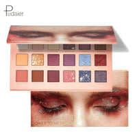 pudaier 18-Color Eyeshadow Palette - Matte, Pearlescent Shimmer & Metallic Finish - Long-Lasting Everyday & Evening Makeup Good Vibrations