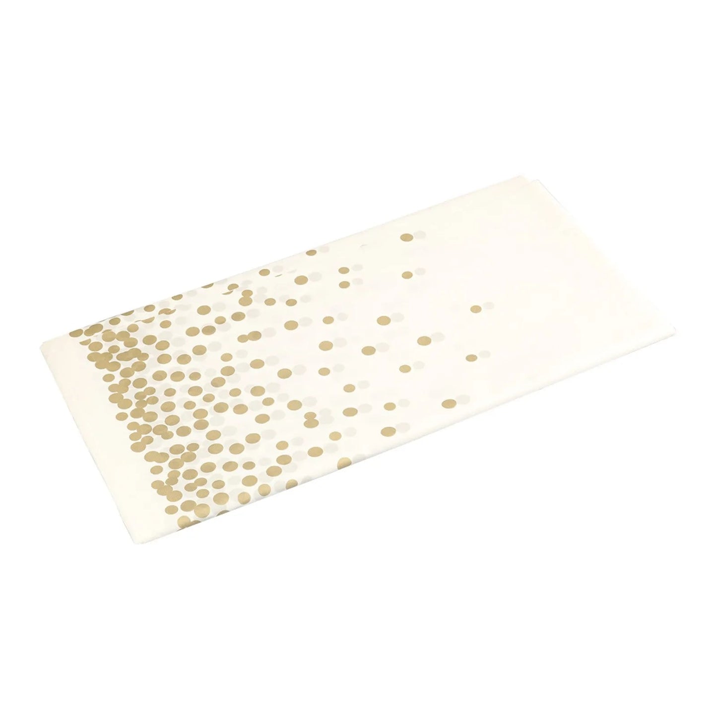 Plastic Disposable Tablecloth Rectangle Party Table Cover Gold Dot Waterproof Table Cloth for Wedding Birthday Party Decor Good Vibrations