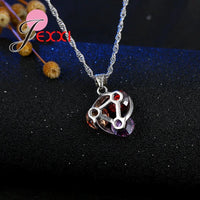 Colorful Crystal Jewelry Set for Female Girls 925 Sterling Silver Pendant Necklaces Earrings Set Women Wedding Accessorie Good Vibrations Adult Super Store