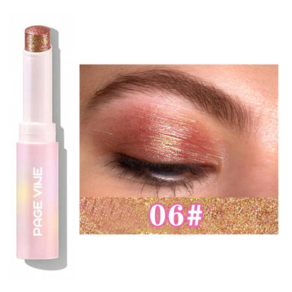 Jelly Eyeshadow Highlight Stick, Glitter Shimmer Long-Lasting High Pigment, Valentine's Day Party Beach Travel Holiday Good Vibrations