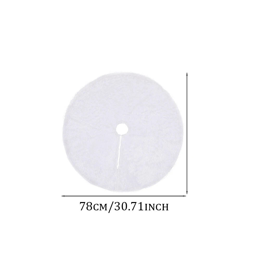 Christmas Tree Decoration,78/90/122cm White Plush Christmas Tree Skirt,Xmas Tree Base Mat,Christmas Home Decoration 2025 Good Vibrations