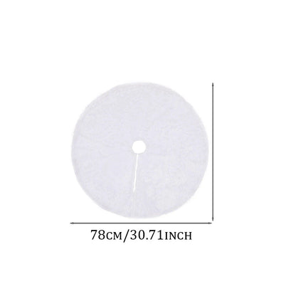 Christmas Tree Decoration,78/90/122cm White Plush Christmas Tree Skirt,Xmas Tree Base Mat,Christmas Home Decoration 2025 Good Vibrations