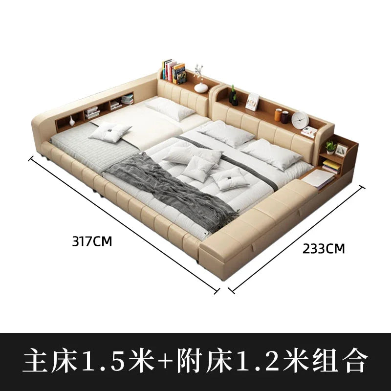Headboards Double Bed Waterproof Minimalist Multifunctional Luxury Bed Japanese Nightstands Mobili Per La Casa Bedroom Furniture Good Vibrations