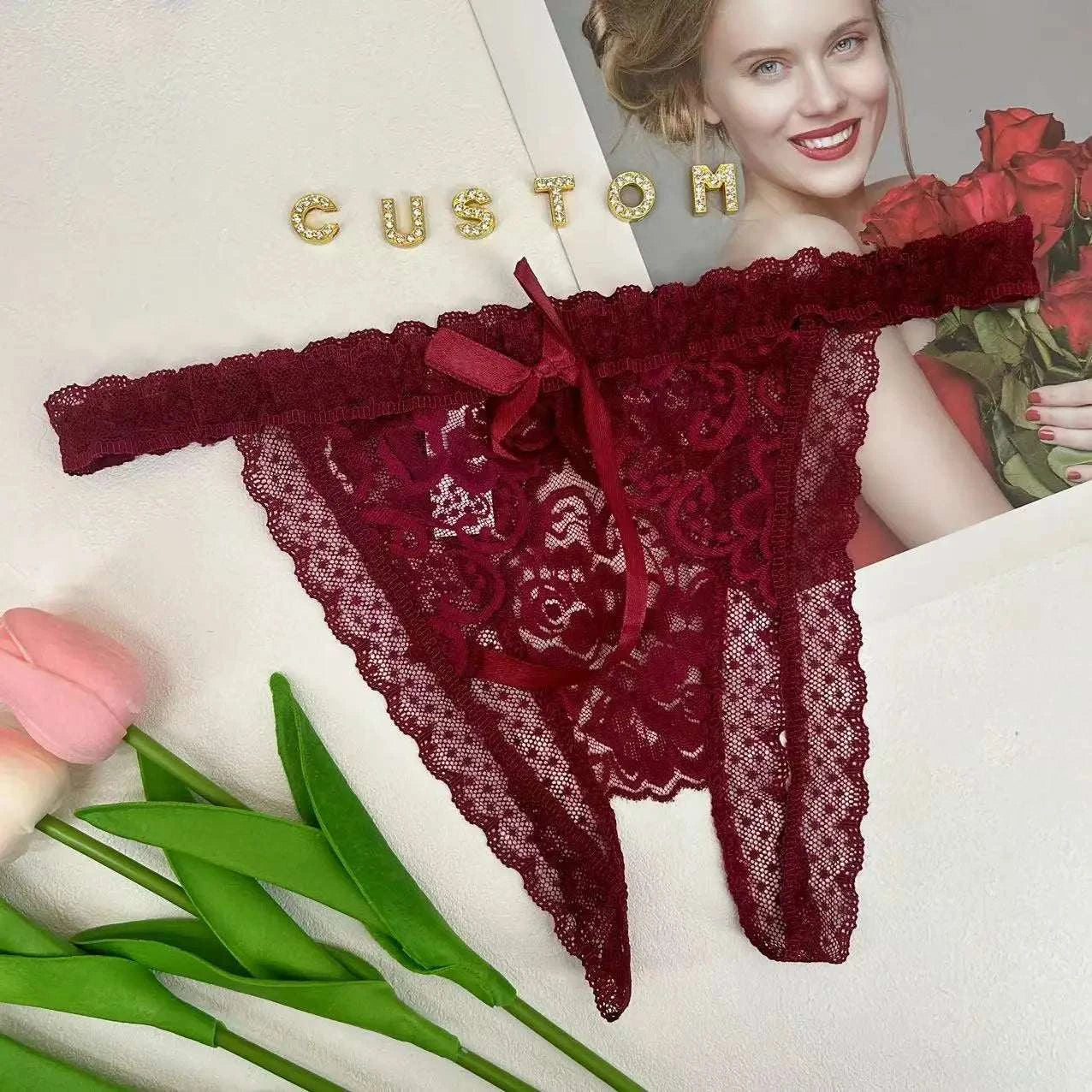Rhinestone Letter Customizable Lingerie Gifts GOOD Vibrations