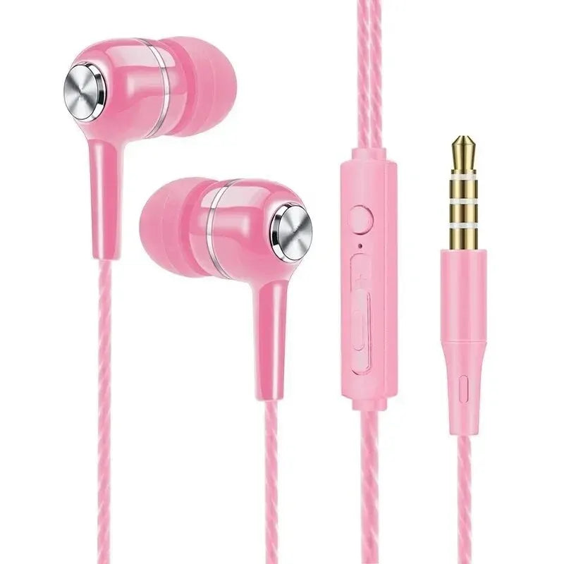 3.5mm Wired Headphones In Ear Headset Wired Earphones with Microphone Bass HiFi Stereo Earbuds Sports In-line Control For Phones Good Vibrations