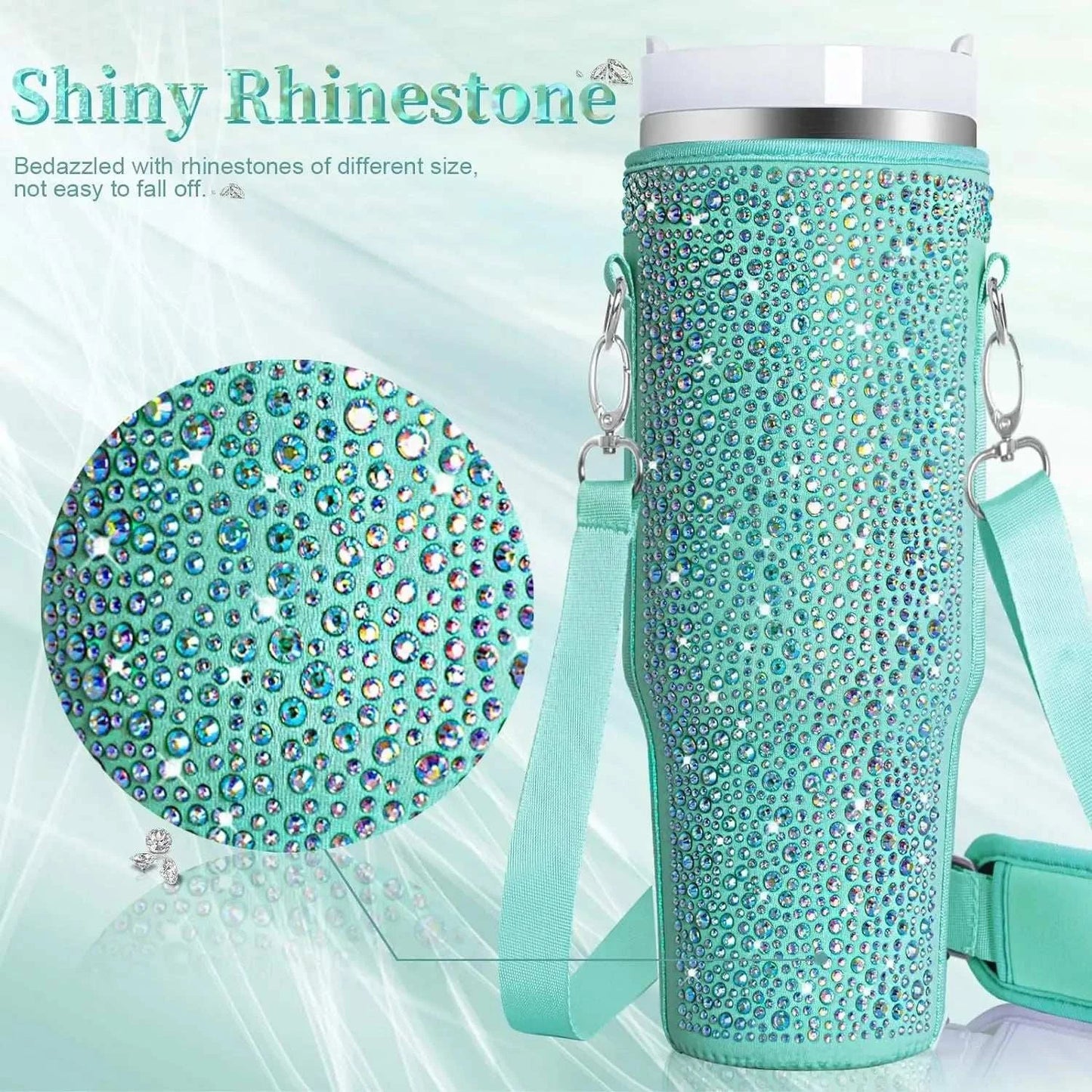 6 colors shiny rhinestone Lanyard cup protection case bag vacuum bottle compatitable for Stanley 40oz accessories vehicle Good Vibrations Adult Super Store