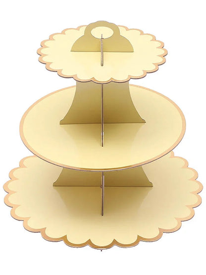 3-Layer Cake Stand Afternoon Tea Wedding Plate Party Tableware Disposable Birthday Tower Suitable for Wedding Good Vibrations