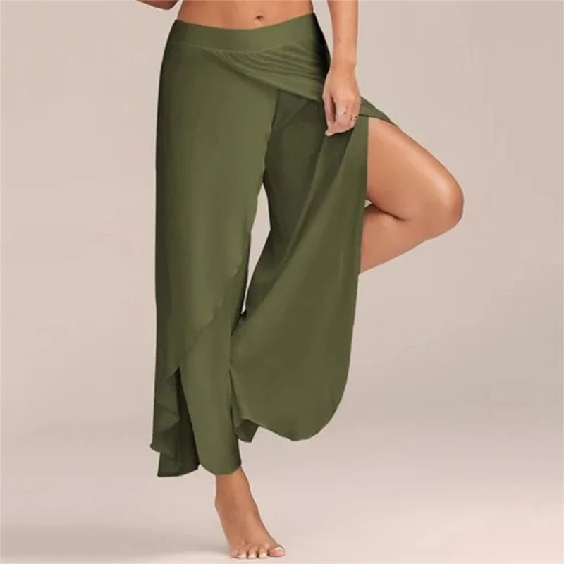 Women's Pants Sexy Crossover Sexy Wide-legged Yoga Pants Good Vibrations