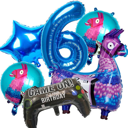 Video Game Fortnitions Birthday Party Decoration Cartoon Alpaca Llama Plate Tablecloth Baby Shower Kids Favors Party Supplies Good Vibrations