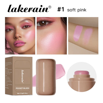 Lakerain 3in1 Cheek Lip Tinted Moistured Blush Stick Waterproof Easy Color Rouge Silky Smooth Blusher Cream Matte Contour Makeup Good Vibrations