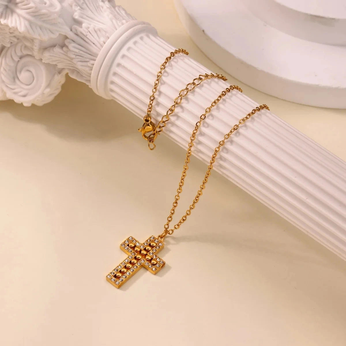 Cross Necklace For Women Bohemian Jesus Virgin Mary Choker Boho Zircon Collars Stainless Steel Long Chain New In Neck Jewelry Good Vibrations