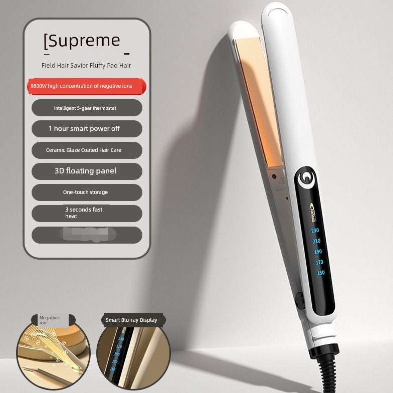 YATENG Ceramic Electric Hair Straightener Corn Stigma Wave Plate Hair Straightener Hair Curler Hair Curler and Straightener Dual-Use Inner Buckle Straightening Does Not Hurt Hair Good Vibrations