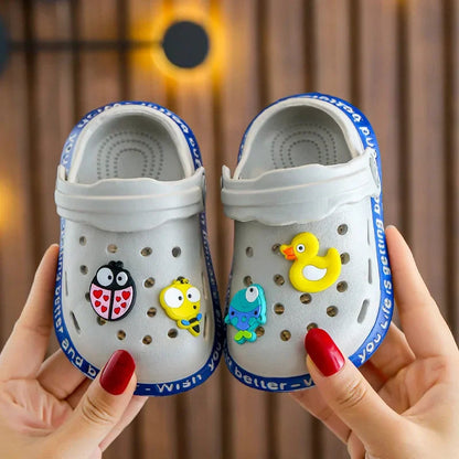 Summer Children Garden Slippers Shoes Boys&Girls Beach Sandal Kids Lightweight Breathable Cute Cartoon Slip Baby Slippers Good Vibrations