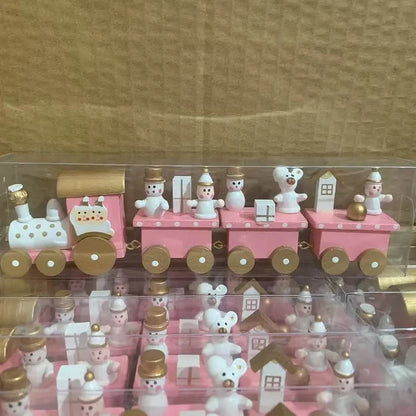 Christmas Wood Train Merry Christmas Decorations for Home Cristmas Ornament Xmas Navidad Noel Gifts Happy New Year 2026 Gifts Good Vibrations