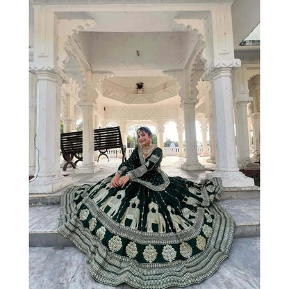Designer Wedding Dresses Embroidered Lehenga Choli with Sequence Work Good Vibrations
