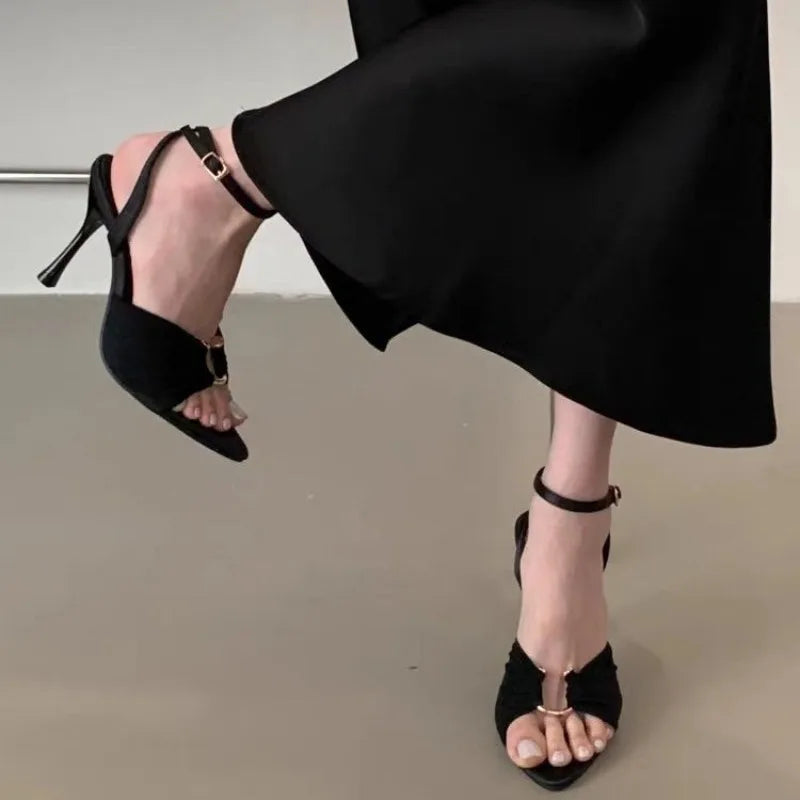 Sexy Super-high Heels Women Sandals Fad Pointed Toe Heeled Shoes 2025 Summer Stilettos Pumps Elegant Slingback Chaussures Femme Good Vibrations