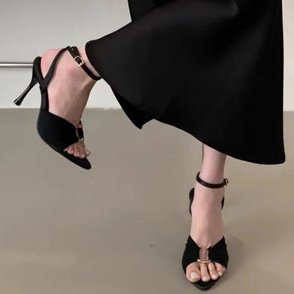 Sexy Super-high Heels Women Sandals Fad Pointed Toe Heeled Shoes 2025 Summer Stilettos Pumps Elegant Slingback Chaussures Femme Good Vibrations