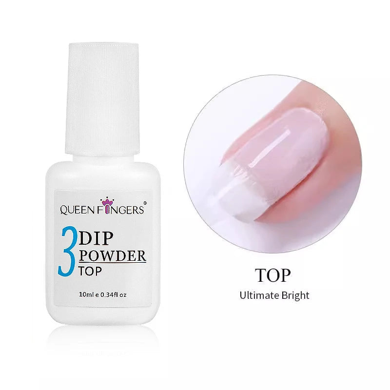 1-4pcs Nail Dipping Powder System Liquid Kit 10ml Base, Activator, Top, Brush Saver Nail Art Natural Dry Without UV Lamp Cure 34 Good Vibrations