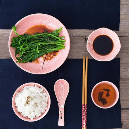Japanese Style Ceramic Tableware Set Household Cutlery Creative Ceramic Dinnerware dining table dish set dinner set eco friendly Good Vibrations