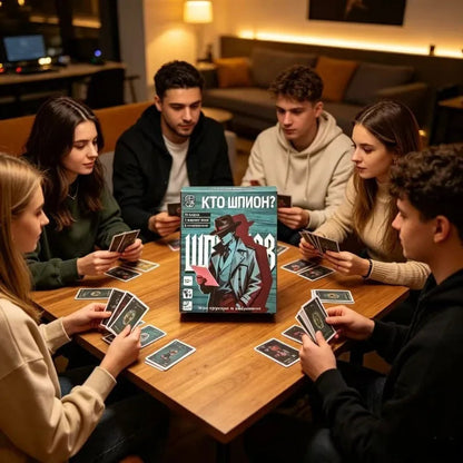 Who Is Spy Party Card Game, Social Deduction Board Game for 4‑9 Players, Family Gathering Desktop Gift for 12+ Teens & Adults Good Vibrations