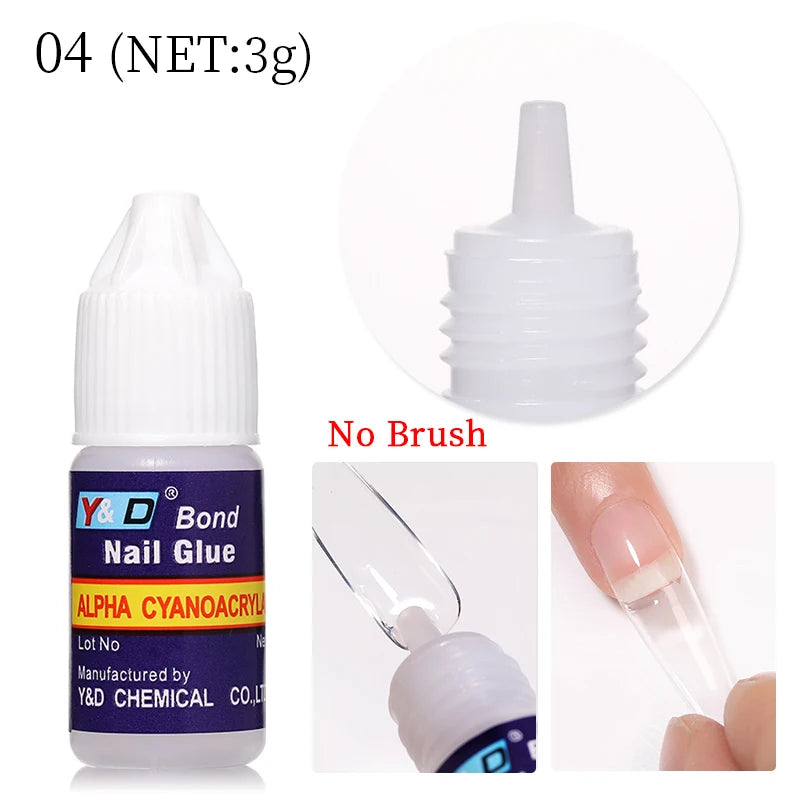 Quick Dry Nail Glue False Nail Tips Nails Rhinestones Gel Polish Fake Nails Extension Adhesive Super UV Glue Acrylic Nail Tools Good Vibrations