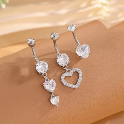 3pcs Gold Color Heart Butterfly Dangled Belly Piercing Sets 14G Stainlees Steel Navel Jewelry for Women Girls Body Belly Rings Good Vibrations Adult Super Store